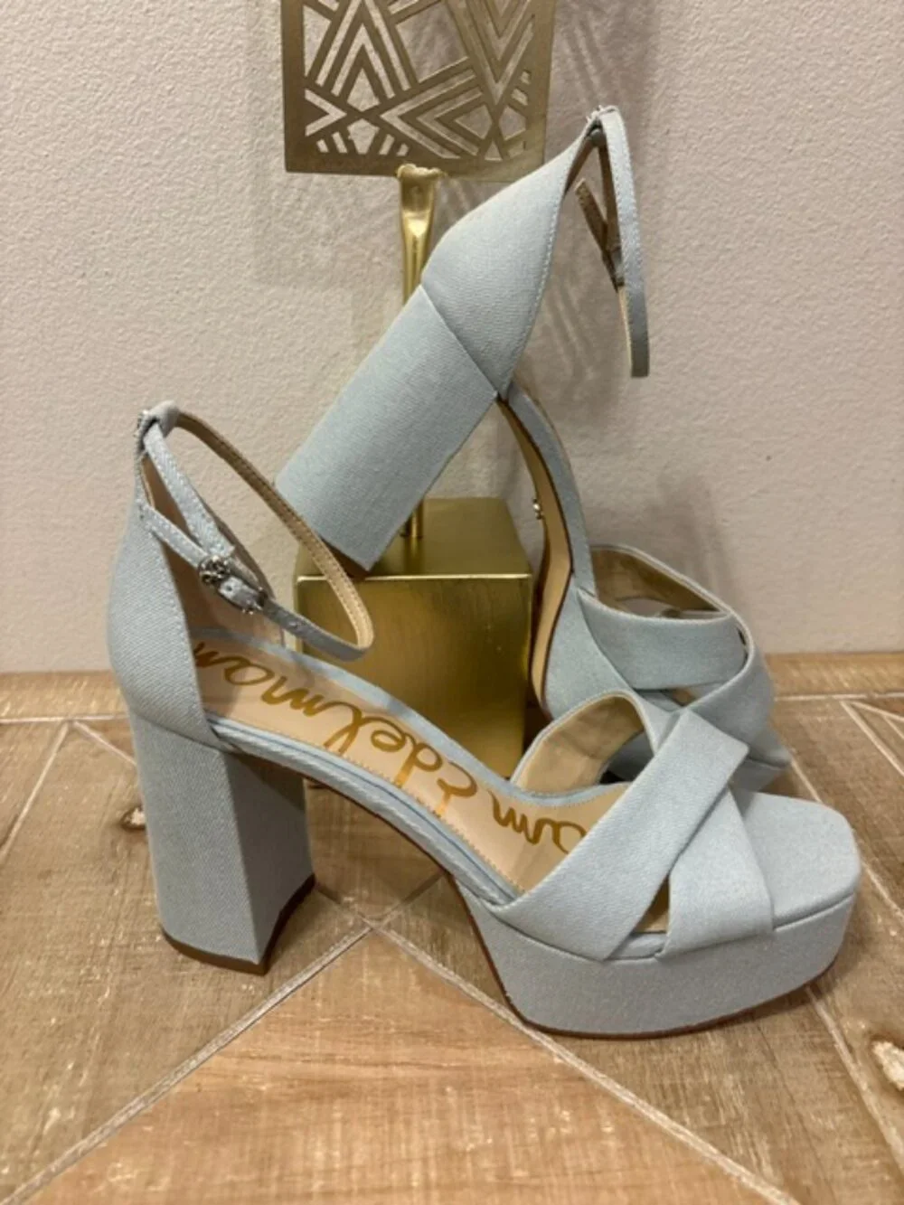 NWOT Sam Edelman Jullian Light Blue Platform Sandals Size 8.5